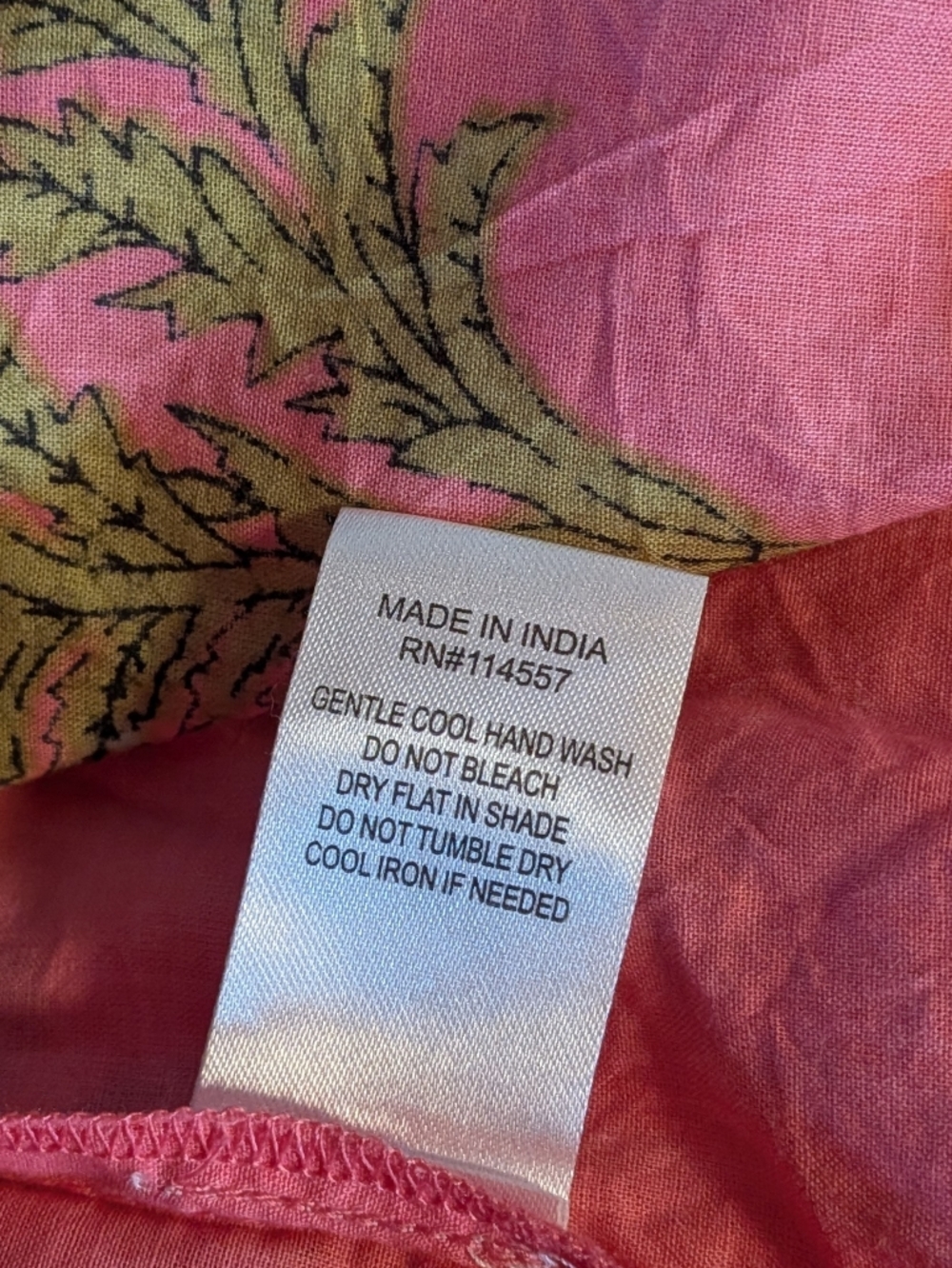 THML Like New Vibrant Floral Pink Top, 100% Cotton Size M - Picture 5 of 9